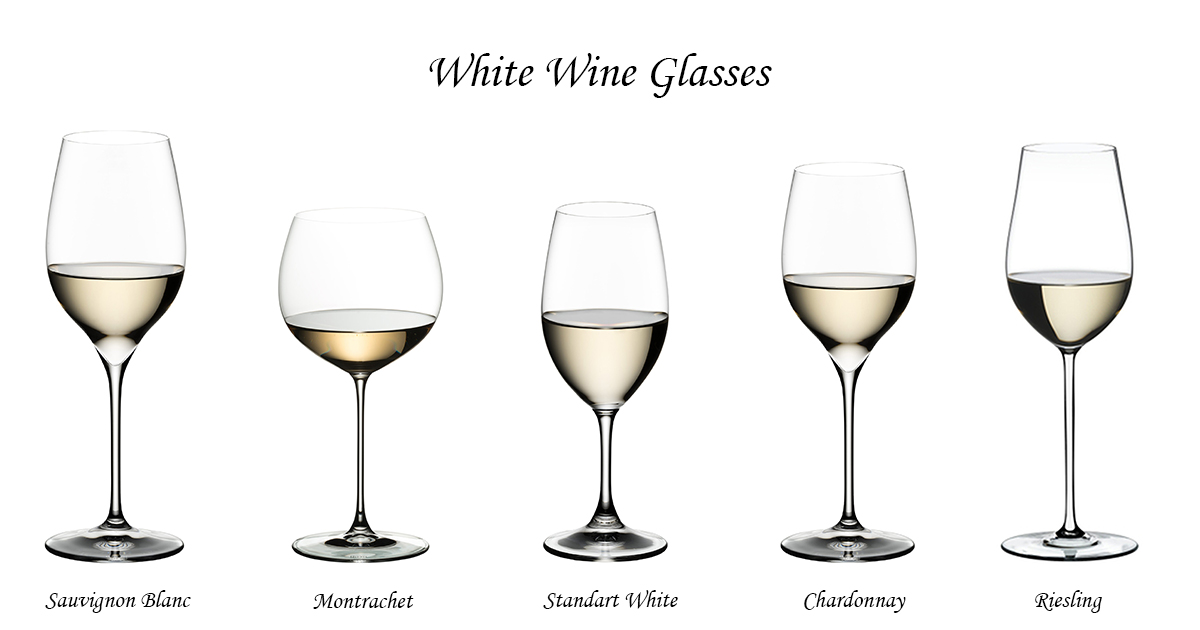 White wines glasses with stem