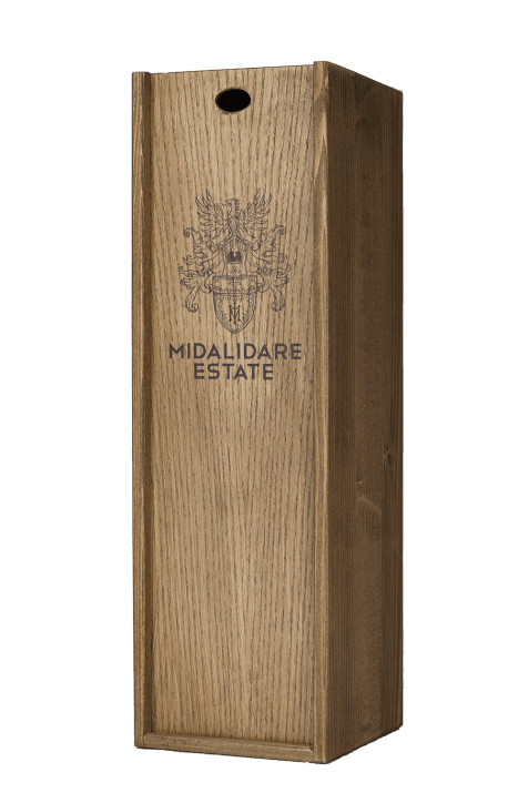 Wooden wine box, one bottle